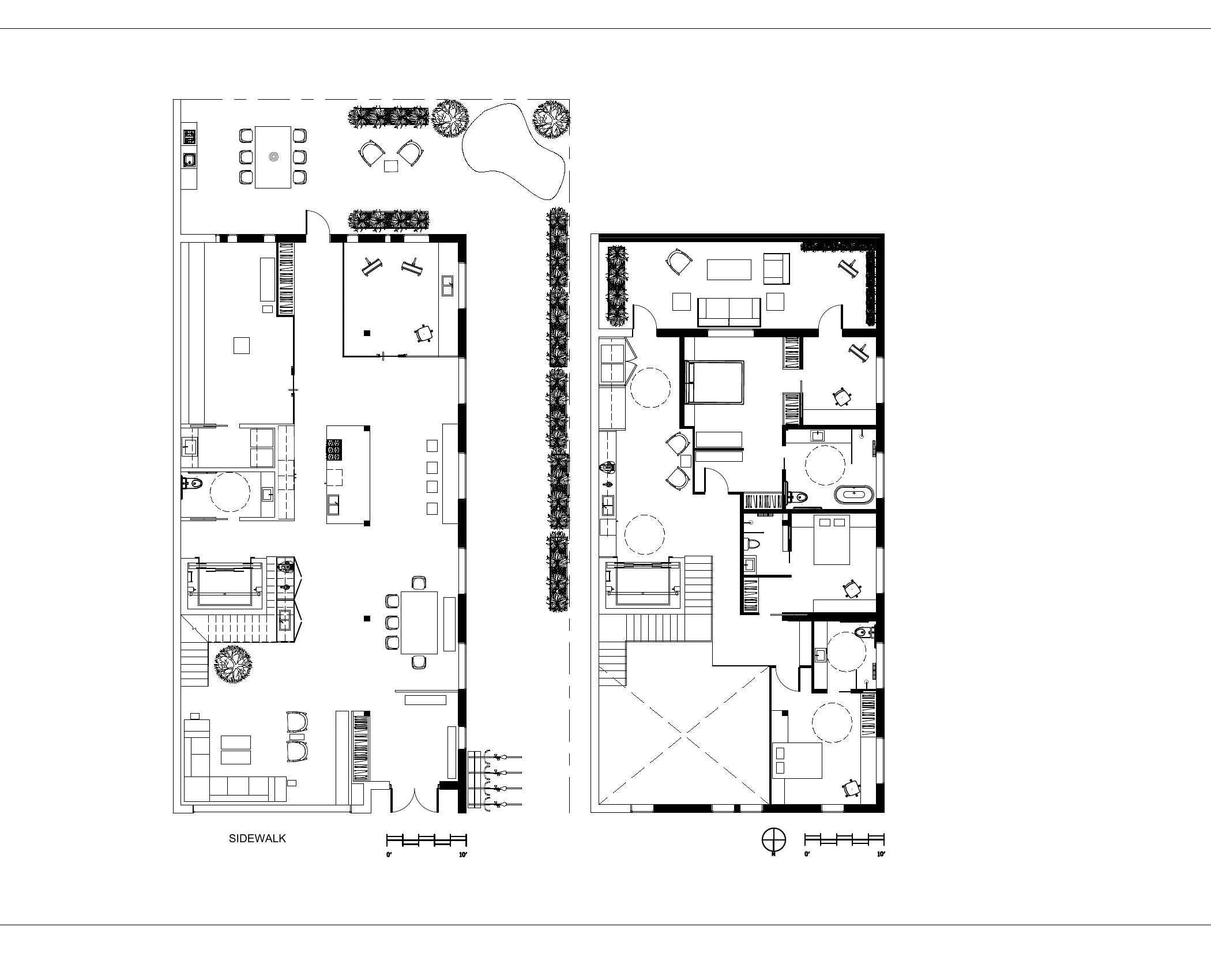 Firehouse residence floor plans, first and second floor